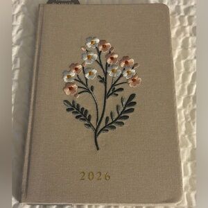 2026 Weekly and Monthly Planner with Note Pages, Embroidered Cover, NEW